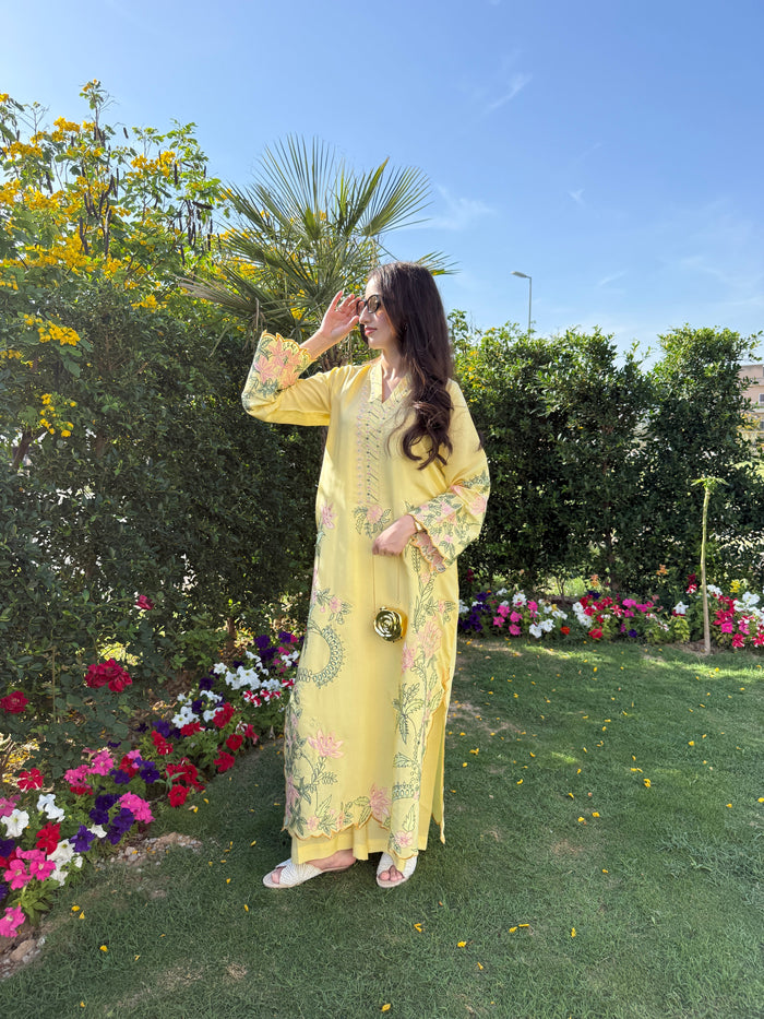 Floral Sunshine – 2 Piece Kaftan Set